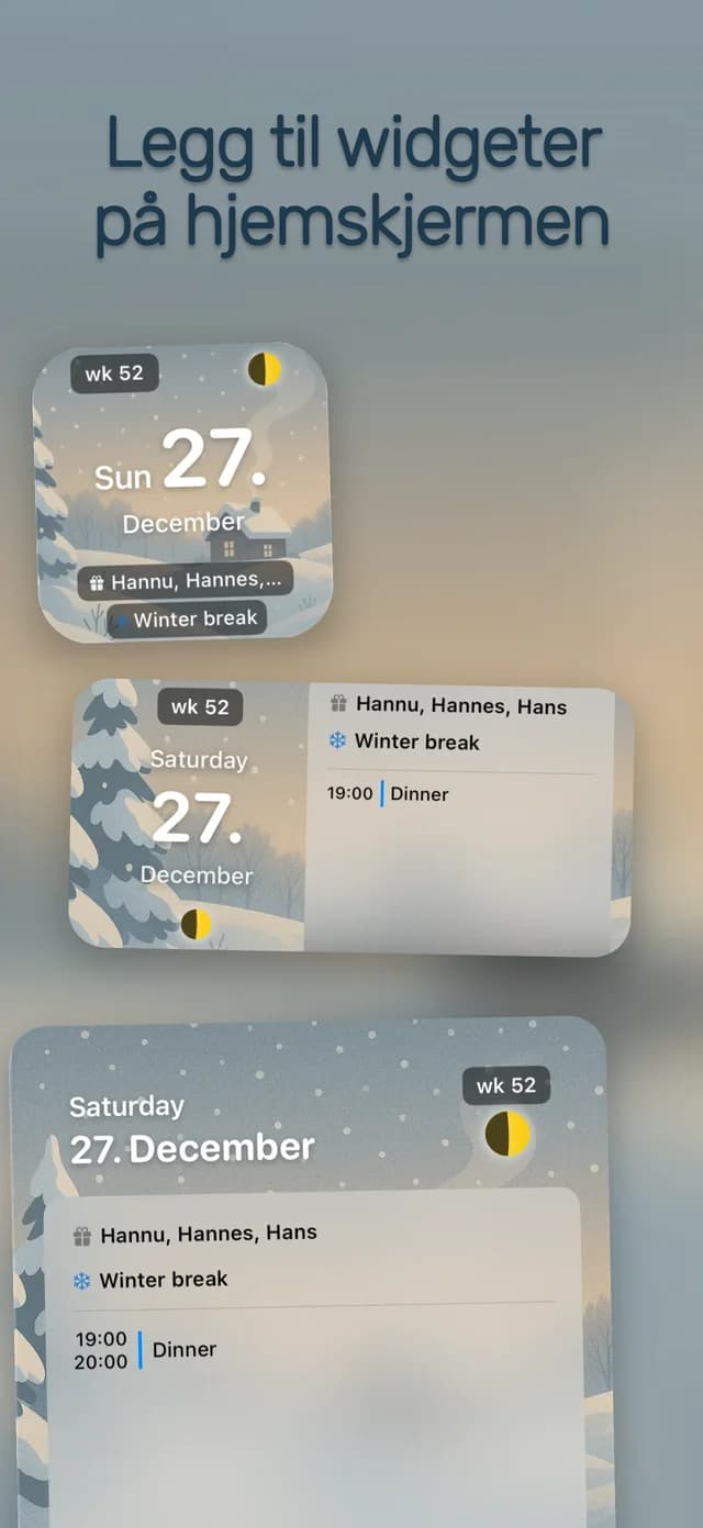 Widgets for startskjermen
